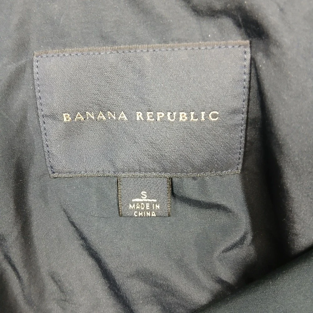 Banana Republic Men's Navy Bomber Jacket S Zip‎ Front Lightweight